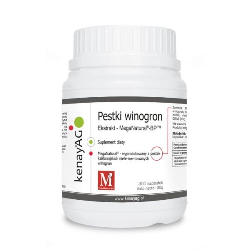 MEGA NATURAL® BP ekstrakt z pestek z winogron – 300 kaps.