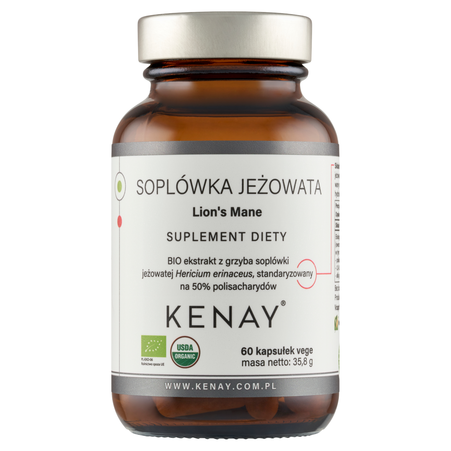 Soplówka jeżowata Lion's Mane – 60 kaps.