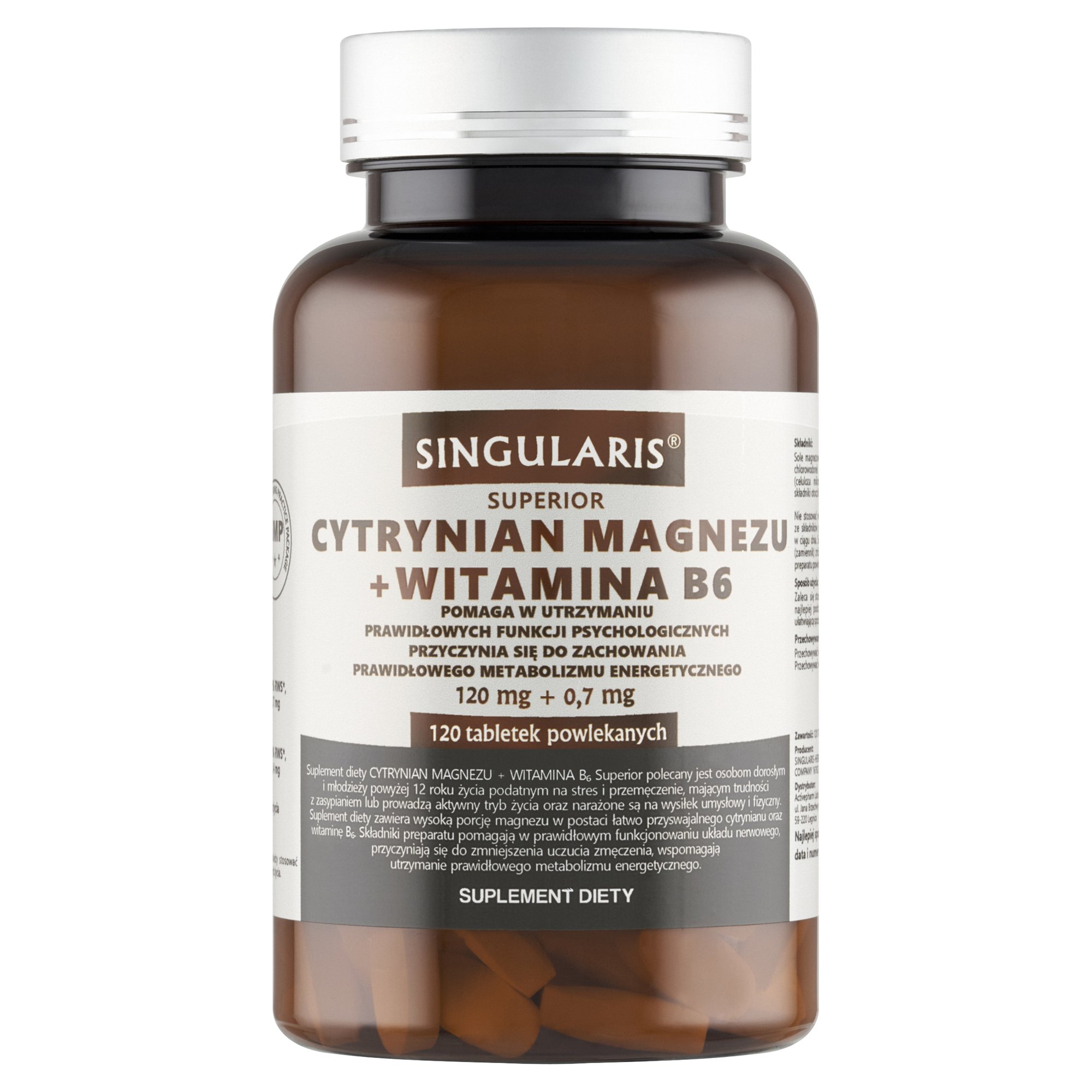 CYTRYNIAN MAGNEZU + WITAMINA B6 SUPERIOR 120 tab.