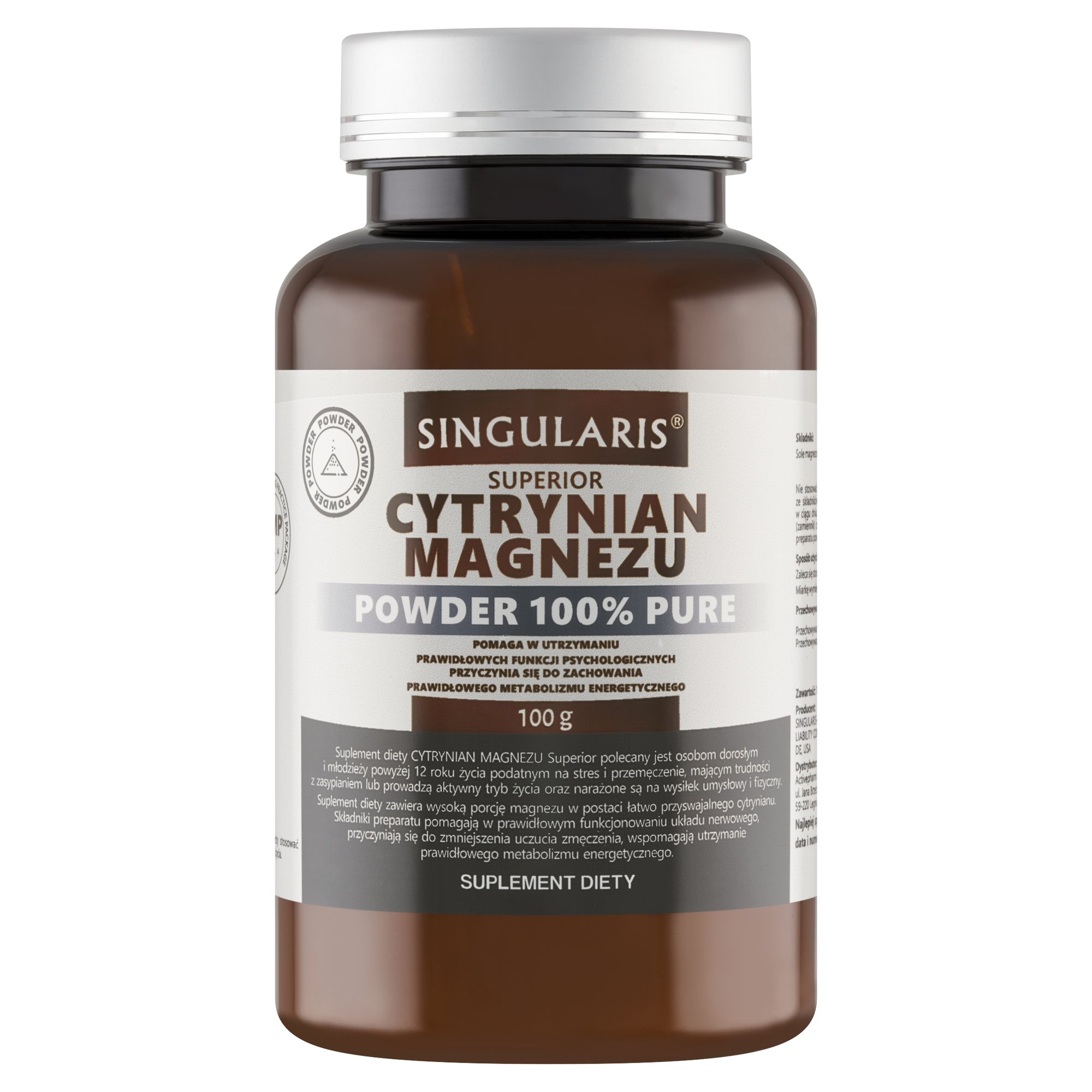 CYTRYNIAN MAGNEZU POWDER 100% PURE 100g SINGULARIS SUPERIOR