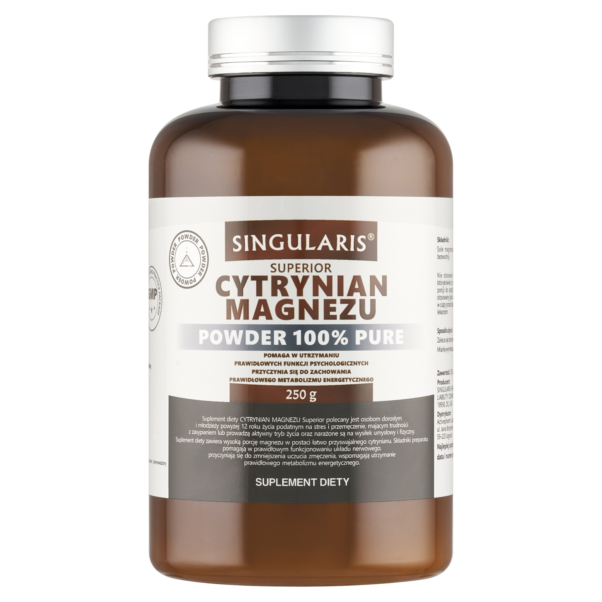 CYTRYNIAN MAGNEZU POWDER 100% PURE 250g SINGULARIS SUPERIOR
