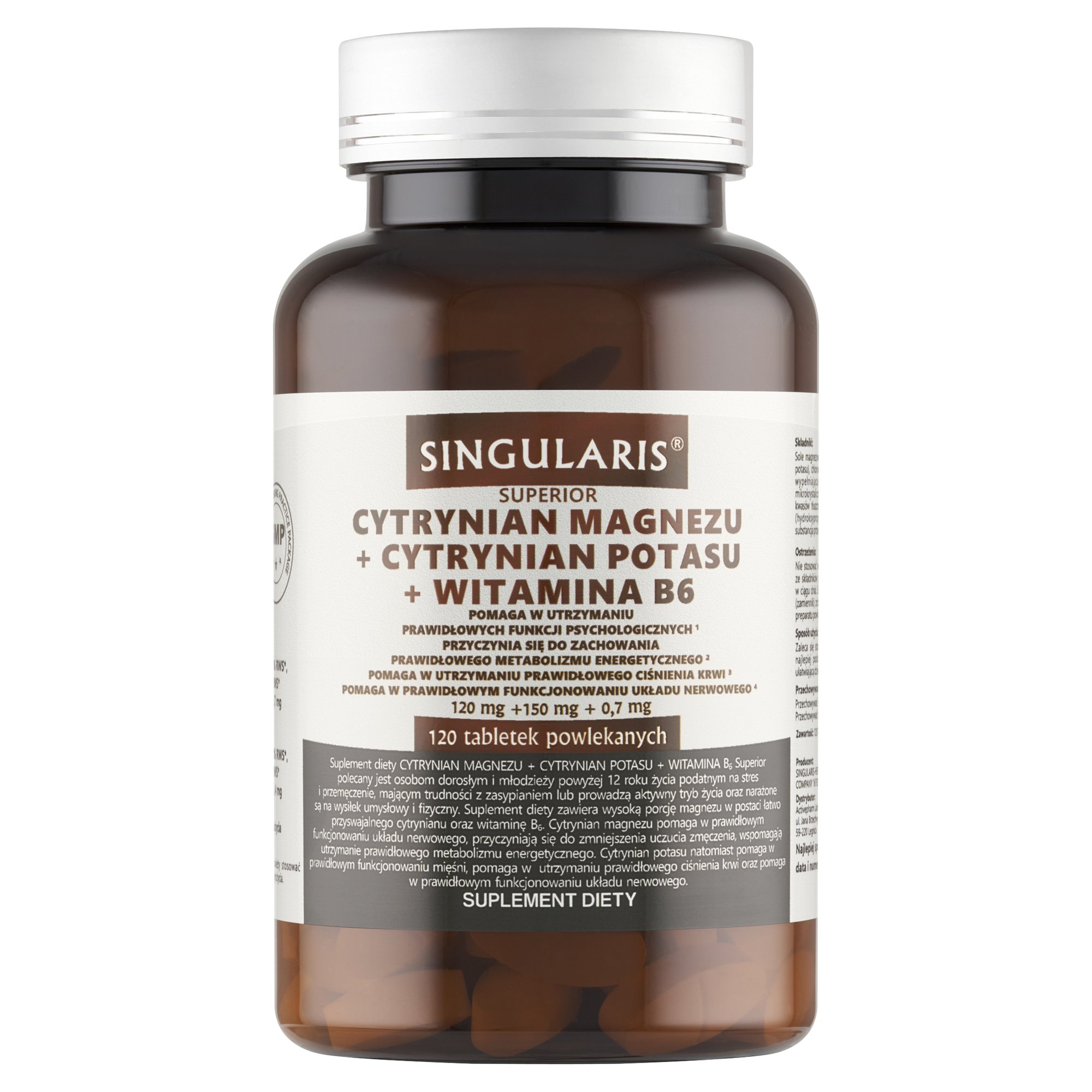 CYTRYNIAN MAGNEZU+ CYTRYNIAN POTASU+ WIT. B6 SINGULARIS 120 tabl