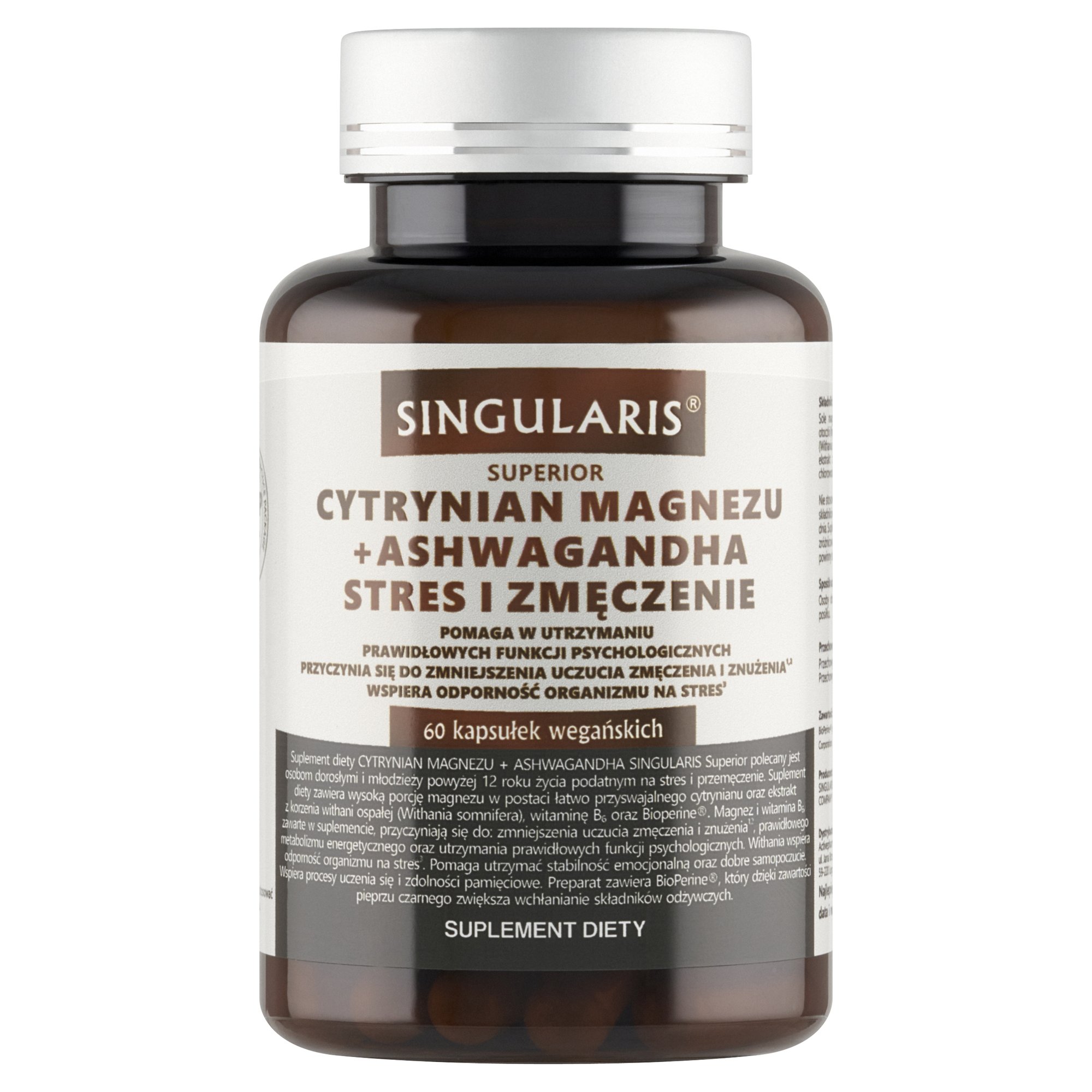 CYTRYNIAN MAGNEZU+ASHWAGANDHA STRES I ZMĘCZENIE 60KAPS.