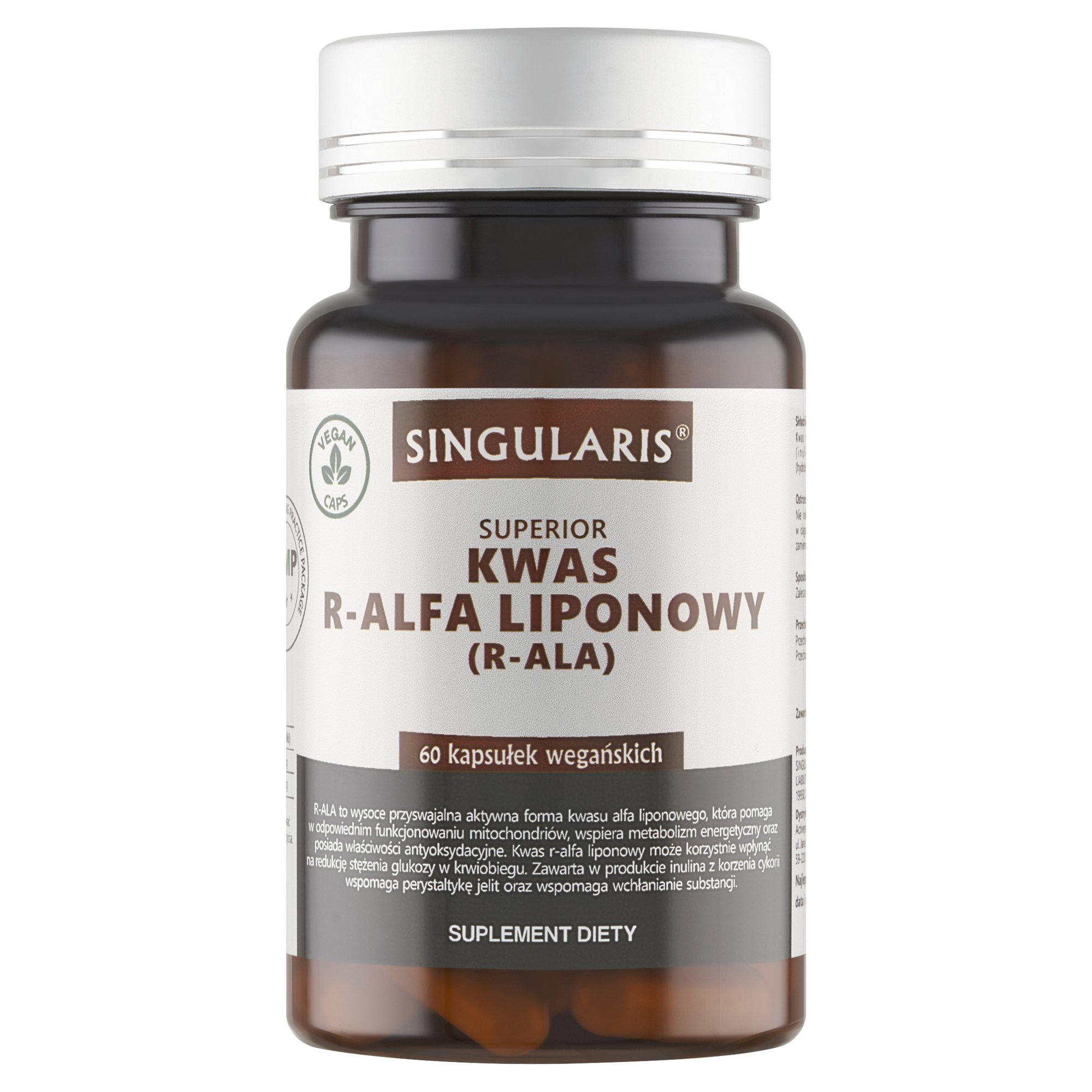 KWAS R-ALFA LIPONOWY (R-ALA) SINGULARIS® SUPERIOR 60 kapsułek wegańskich