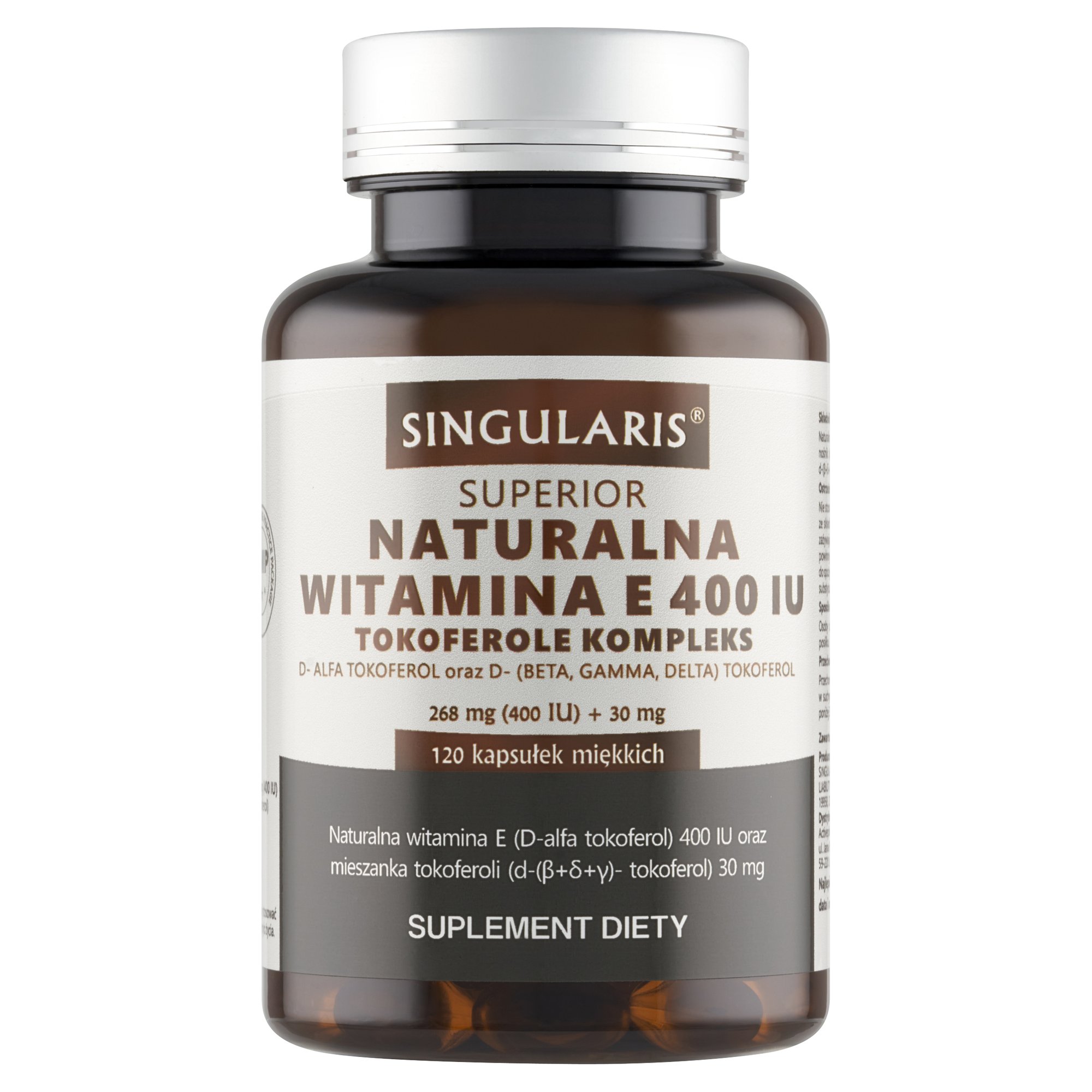 NATURALNA WITAMINA E 400 IU TOKOFEROLE KOMPLEKS 120 kaps
