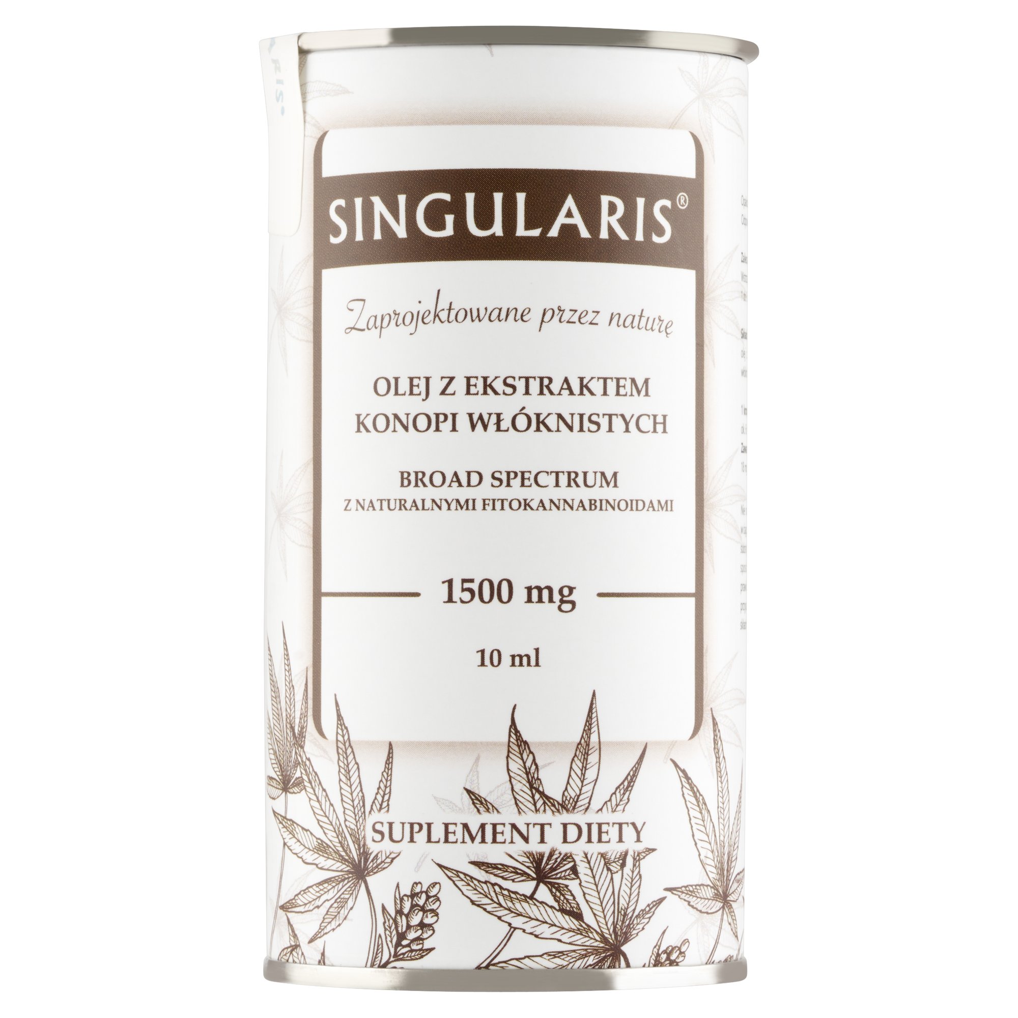 OLEJ Z EKSTRAKTEM KONOPI WŁÓKNISTYCH BROAD SPECTRUM 1500mg SINGULARIS® SUPERIOR 10ml