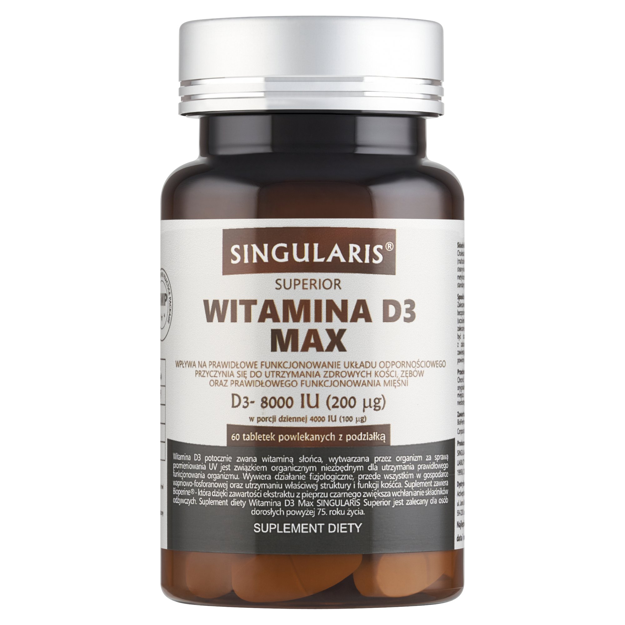 Witamina D3 MAX 8000 IU 60 tabl. Singularis Superior
