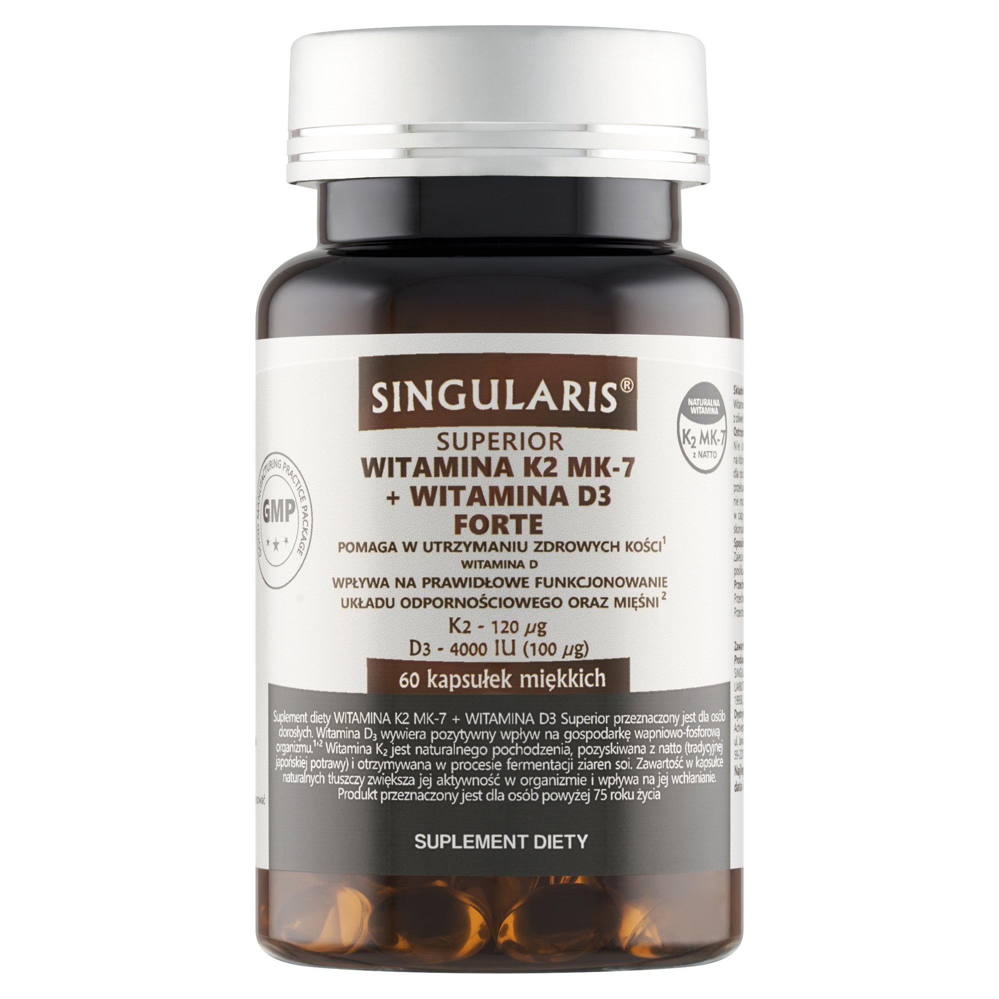 Witamina K2MK7 + Witamina D3 Forte 60 kaps. Singularis
